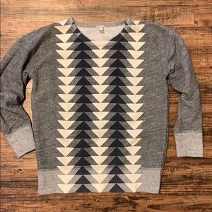 J CREW geometric print sweatshirt size small